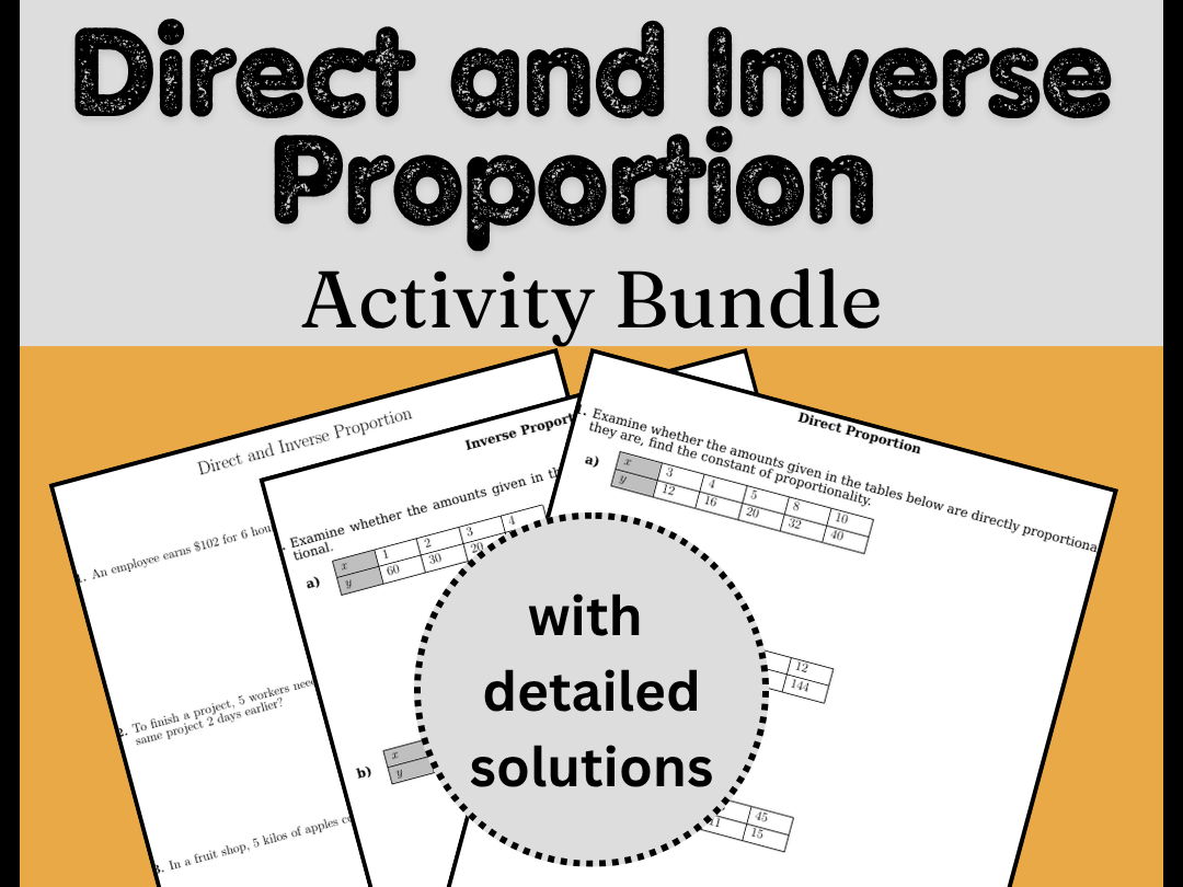 Direct and Inverse Proportion Activity Bundle