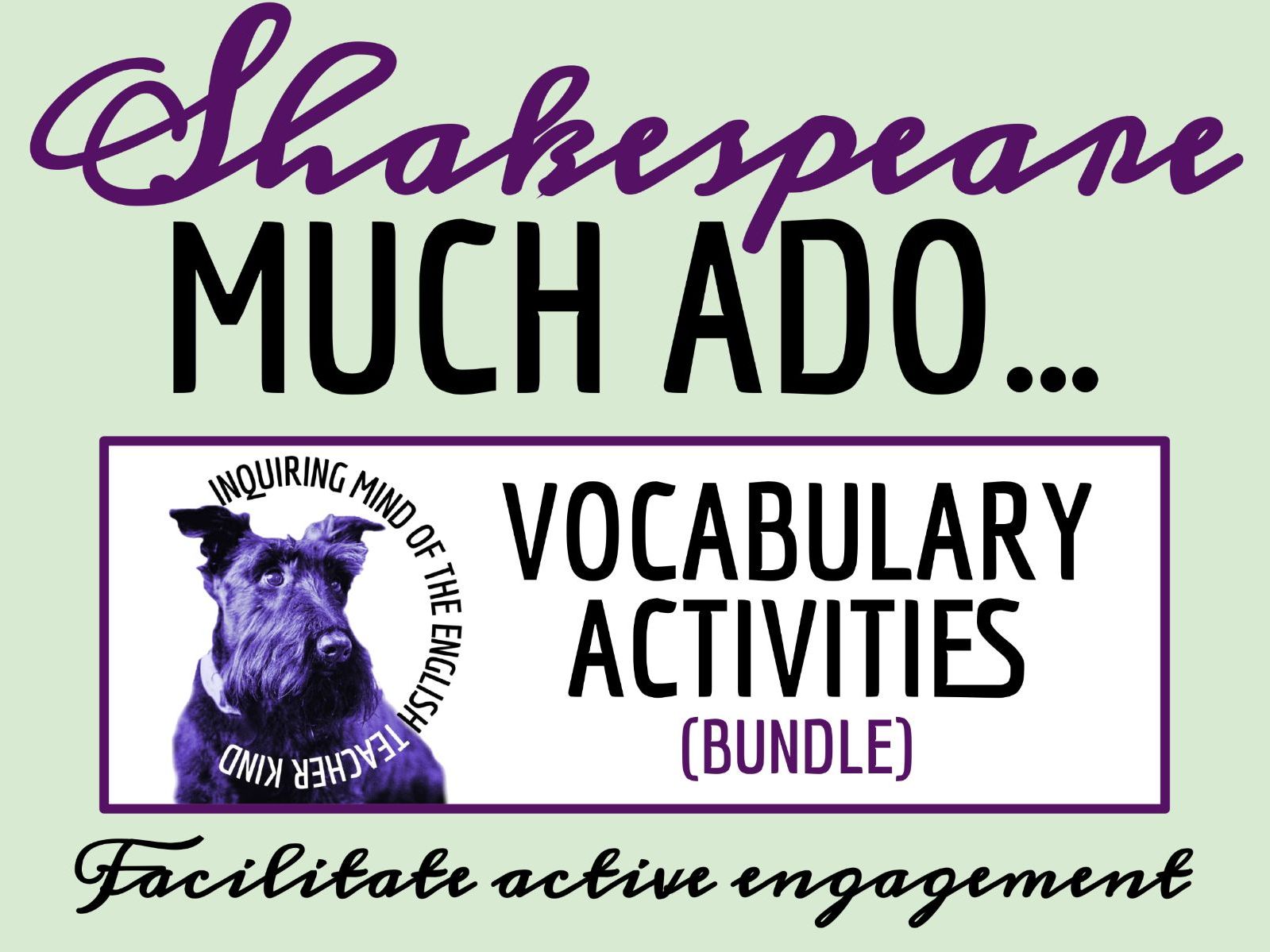 Shakespeare's Much Ado About Nothing Vocabulary Games | Crossword Puzzle | Word Search