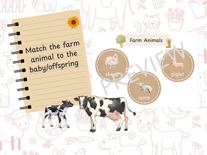Match The Farm Animals To The Baby/Offspring