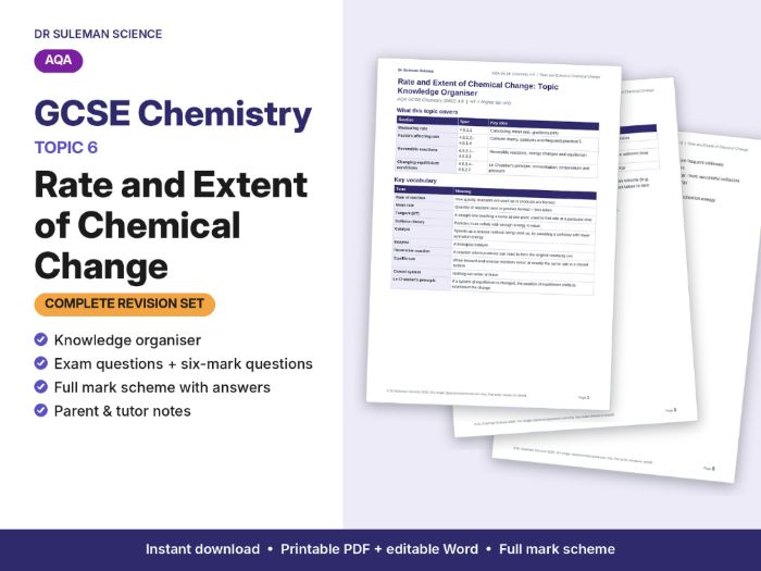 AQA GCSE Chemistry C6 Rate & Extent of Chemical Change Revision