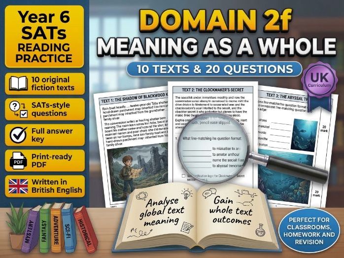 Year 6 SATS Reading Practice Domain 2F Meaning as a Whole