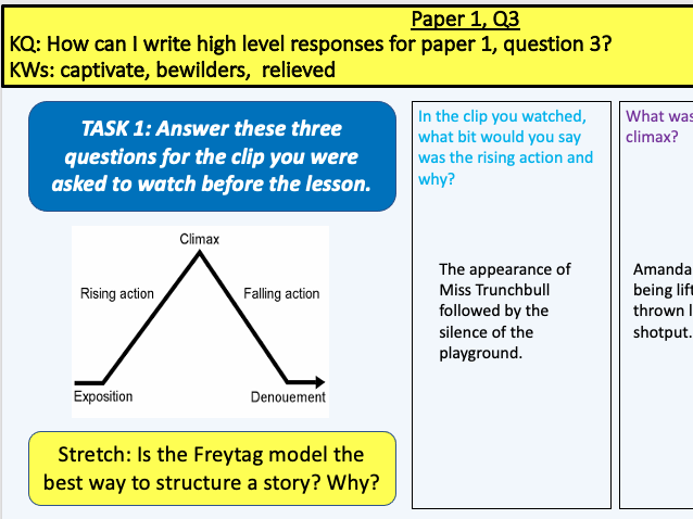 AQA Lang Paper 1 Question 3 - Matilda