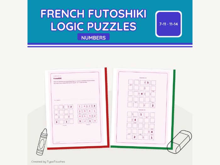 French Futoshiki Logic Puzzles | 22 pp