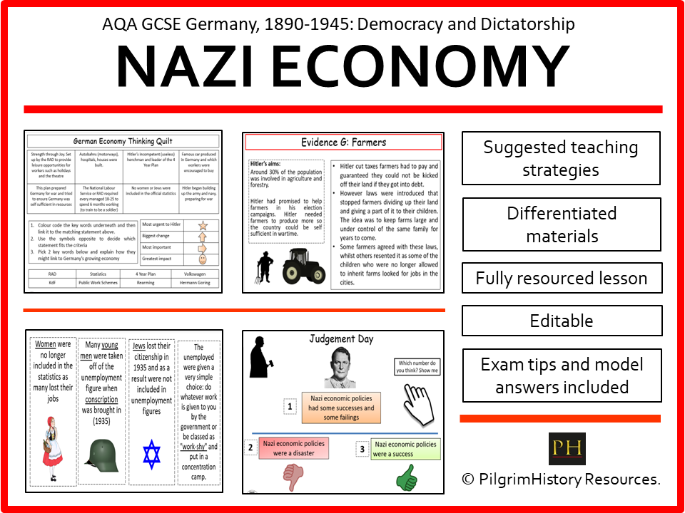 AQA GCSE Germany 1890 - 1945: Nazi Economy - Hitler's Economic Policies and the Four Year Plan