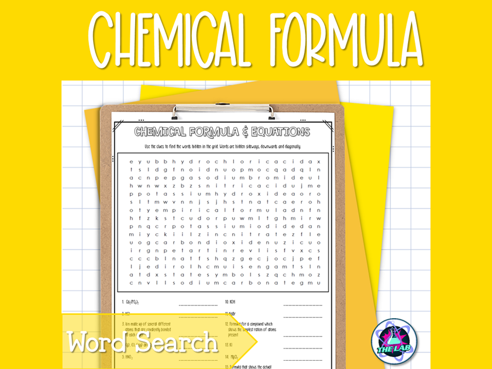 Chemical Formula Word Search