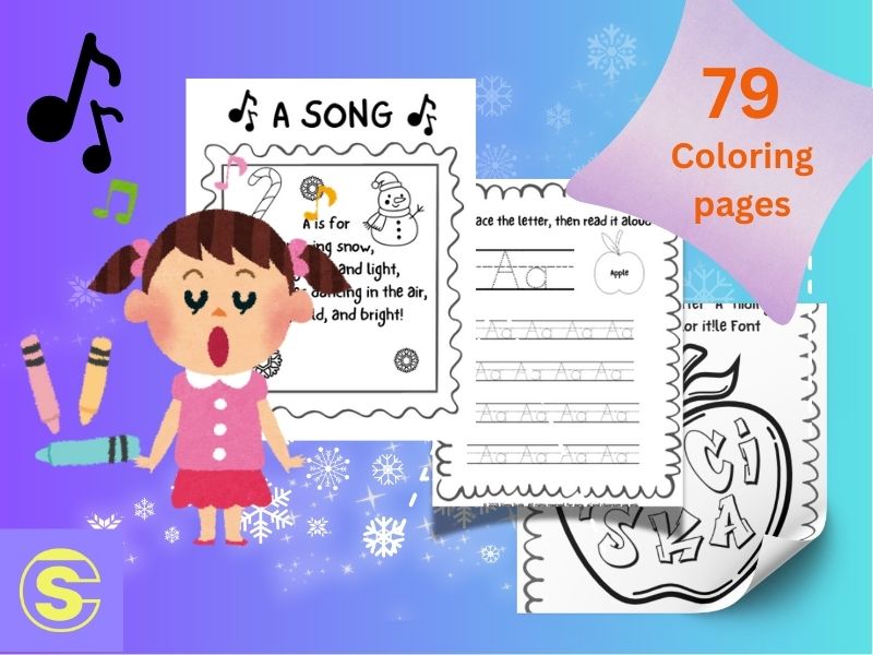 Alphabet Tracing + Winter Songs & Coloring | A–Z Printable Letter Worksheets for Kids
