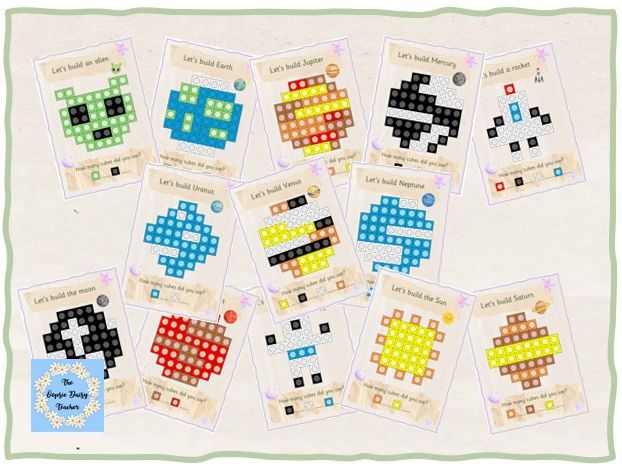 Multilink/Snap Cube Challenge Cards - Space (Natural Theme)