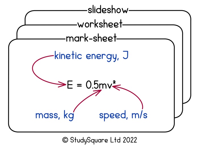 Energy stores for Edexcel Alevel Physics (Slides + Worksheet + Mark