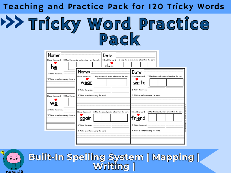 Tricky Words Mapping Practice Pack