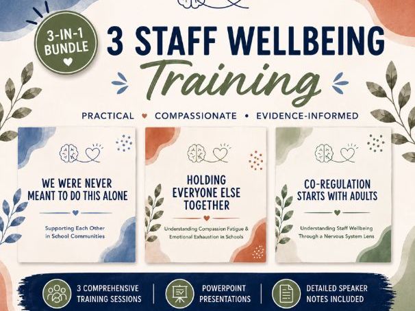 Staff Wellbeing Training Bundle | 3 School CPD PowerPoints & Speaker Notes