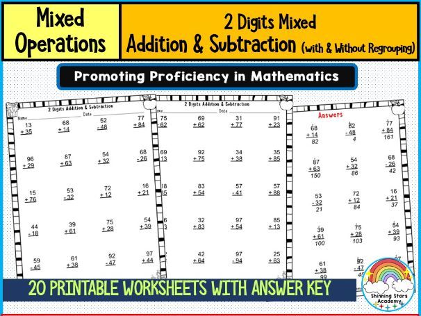 2-Digit Mixed Addition and Subtraction Worksheets | Essential Math Practice for Accuracy and Fluency