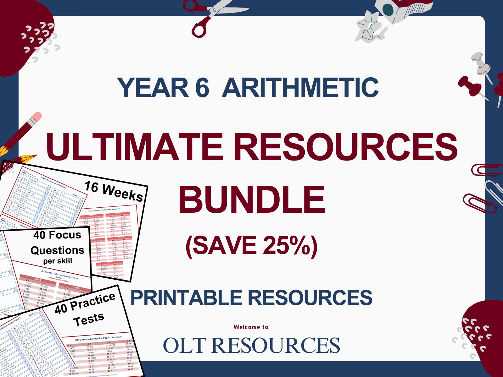 The Ultimate Year 6 Maths Arithmetic Bundle | 4 Complete Printable Resources