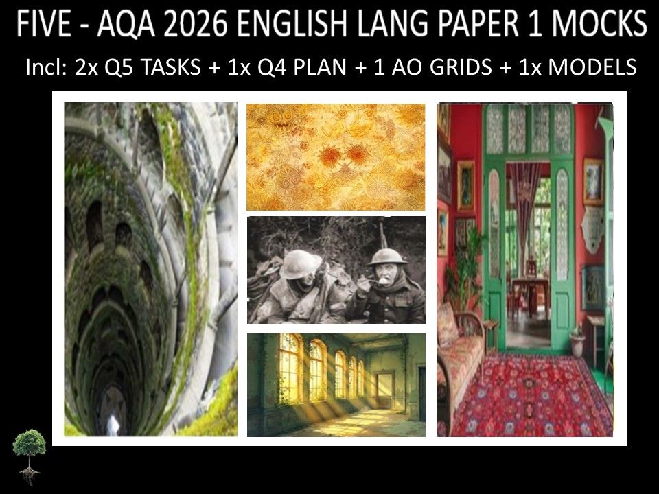 FIVE - AQA PAPER 1 | 2026 FULL MOCKS | Q5 TASKS | Q4 PLAN |AO GRIDS | MODELS