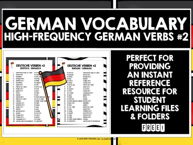 GERMAN VERBS REFERENCE LIST #2