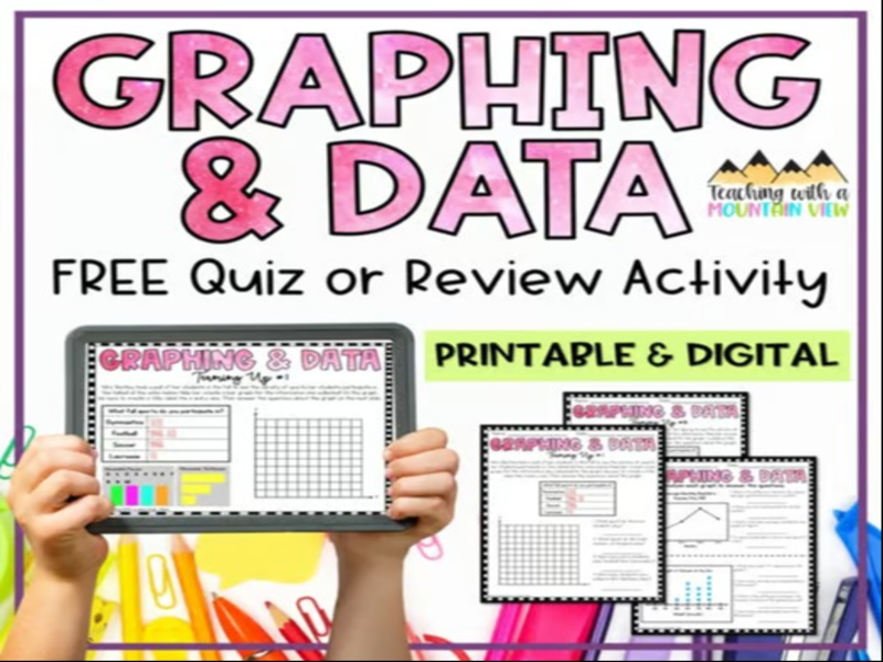 Graphing and Data Activity Quiz or Review Printable FREE