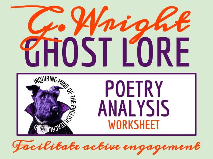 "Ghost Lore" by Gertrude Wright Poetry Worksheet | Poem Analysis Activity for Halloween and Autumn
