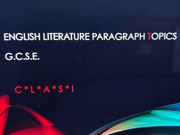 An acronym for English literature GCSE ticking all the boxes on the mark scheme