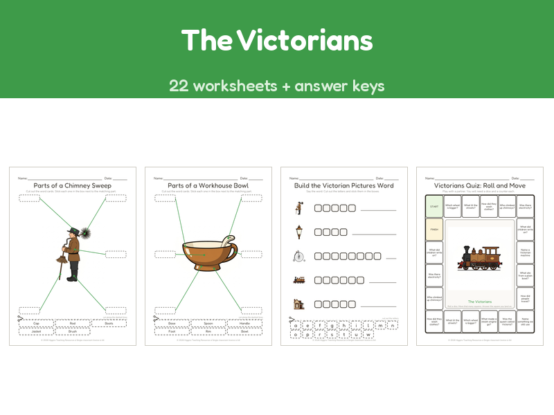 The Victorians | 22 No-Prep Worksheets + Answer Keys | Ages 7-11