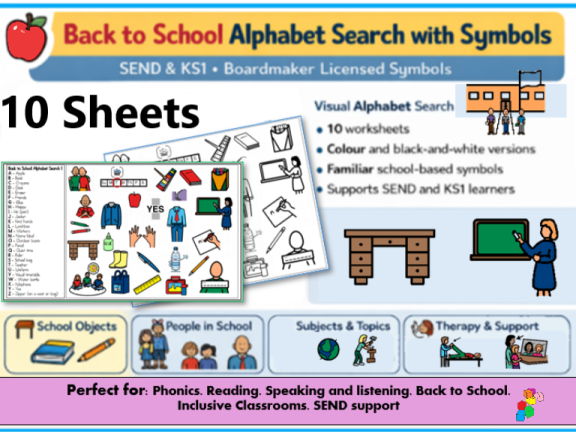 Back to School Alphabet Search & Symbols