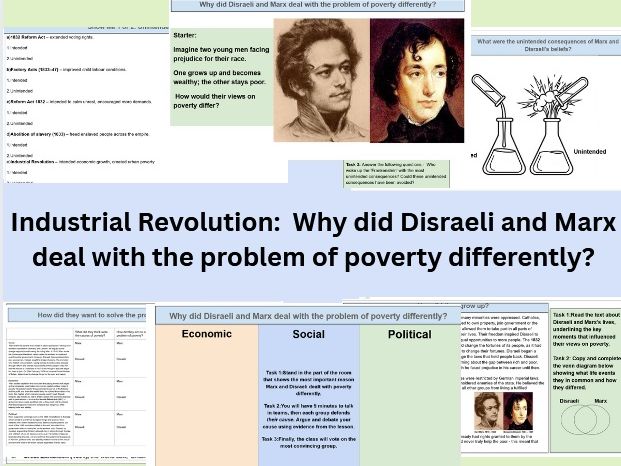 KS3 History Industrial Revolution Lesson  - Disraeli vs Marx on poverty