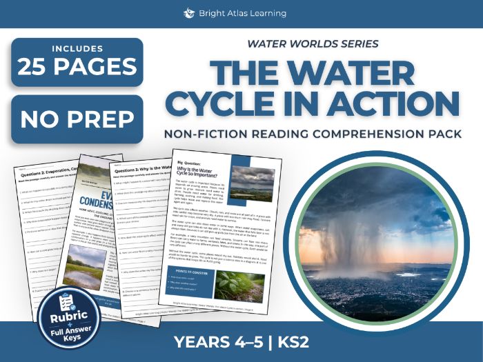 KS2 Non-Fiction Reading Comprehension Worksheets: Water Cycle | Years 4–5