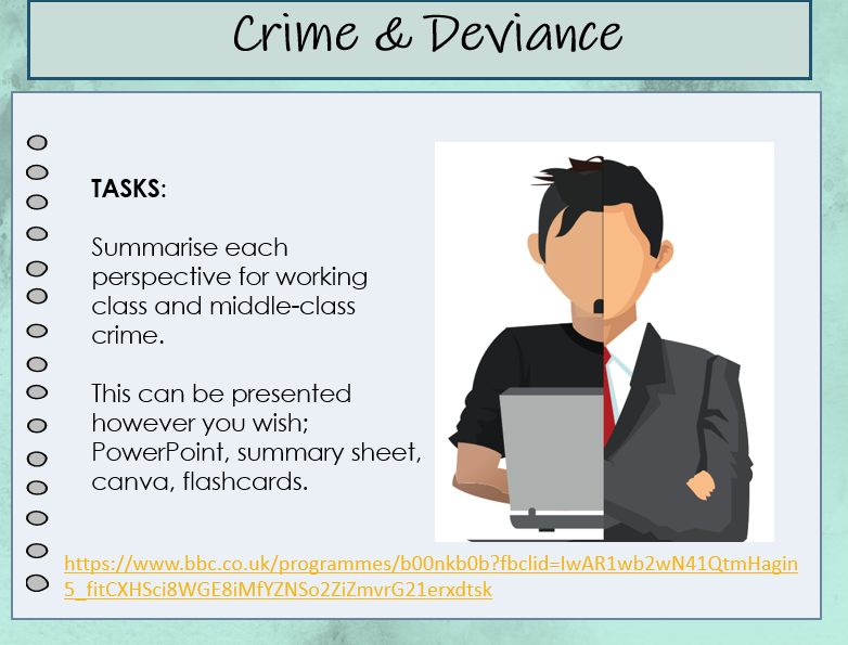 AQA A level Sociology - Crime and Deviance - Social class & Crime ...