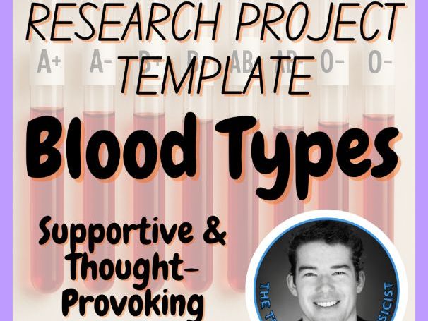 Blood Types | Health Medicine Science Research Project Template Digital + Print