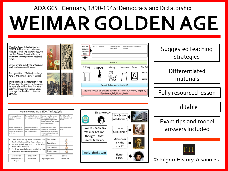 AQA GCSE Germany 1890 - 1945: Weimar Culture - The Golden Age of the 1920s