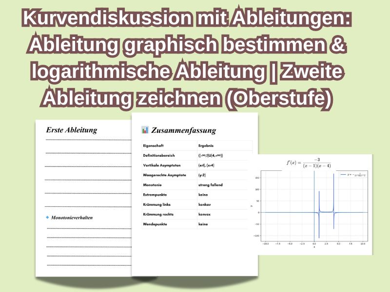 kurvendiskussion logarithmische ableitung zeichnen
