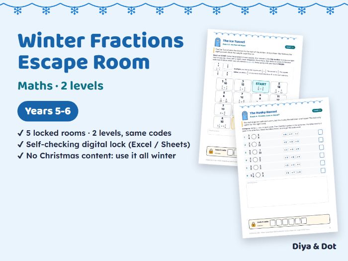 Winter Fractions Escape Room Year 5-6