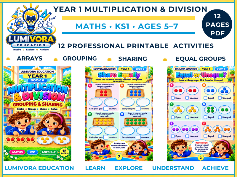 Year 1 Multiplication and Division Worksheets – Grouping & Sharing | KS1 Maths
