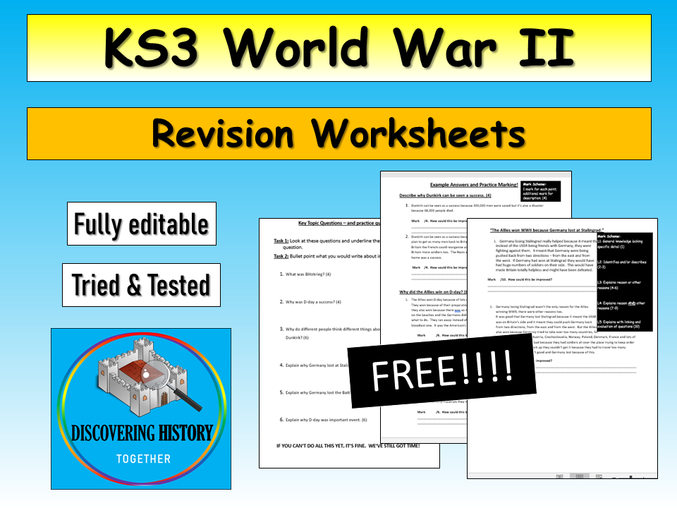 KS3 WWII revision worksheet