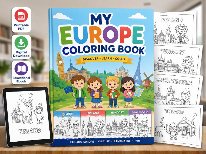 MY EUROPE COLORING BOOK