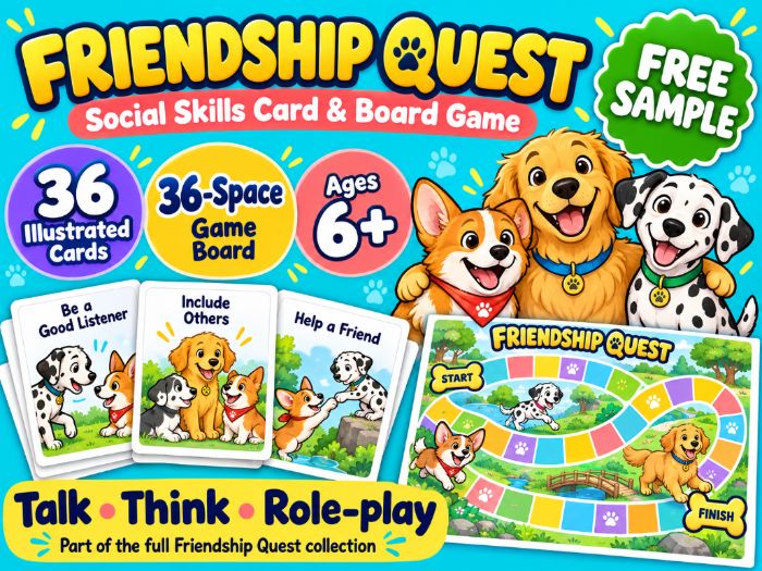 Friendship Quest – Free Social Skills Card & Board Game | Ages 6+