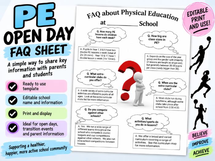 PE FAQ Sheet for Open Days