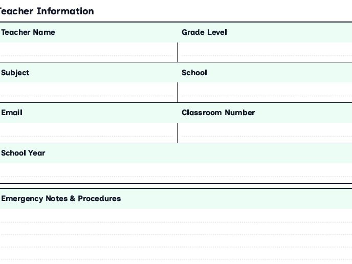 Modern Teacher Planner - Weekly Lesson Planner