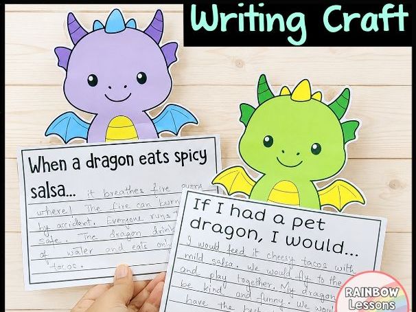 Dragons Love Tacos Writing Craft | Dragons Love Tacos Color Page | Dragon Craft