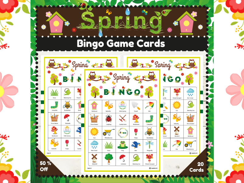 Spring Bingo Game Cards : A Fun and Educational Game for Kids