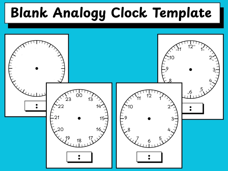 Clock Face - Blank Analog Clock Template Set