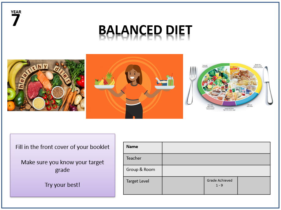 Balanced Diet - SOW and Resources KS3