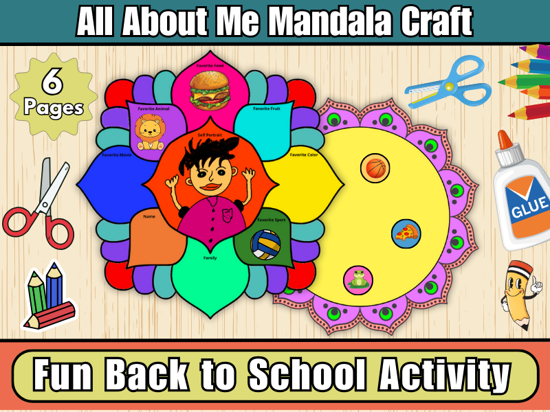 All About Me Mandala Craft | Get to Know Me Activity-Back to School-Cut & Paste Activity