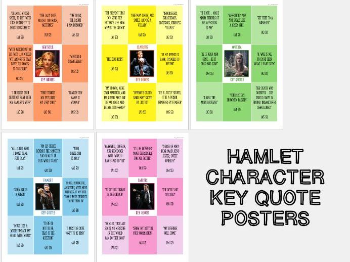 Hamlet Key Quote Character Posters (Set of 5)
