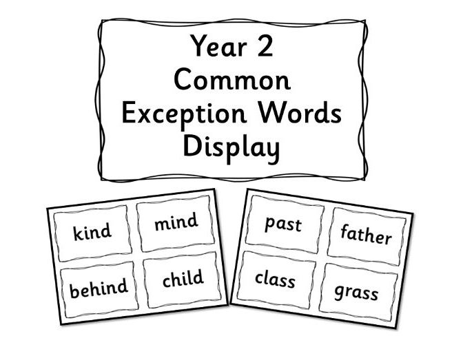 Year 2 Common Exception Word Display Teaching Resources