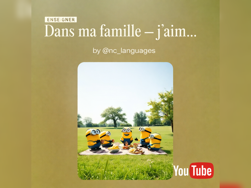 06. FRENCH SONG Year 7. Unit 6:  Dans ma famille (Lyrics, Worksheet and Answer key)