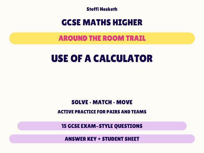 GCSE Higher Maths Use of a Calculator | Around the Room Trail