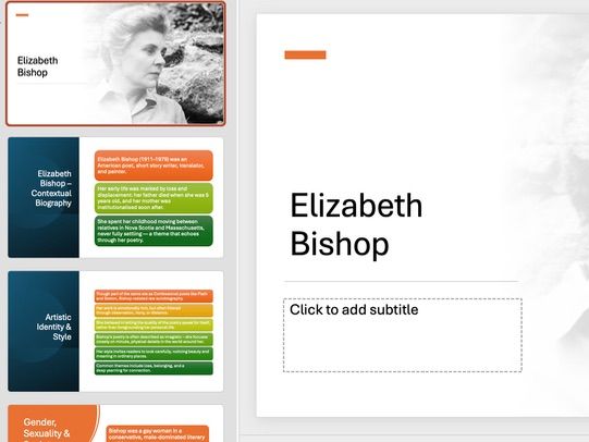 Elizabeth Bishop Leaving Certificate English H1