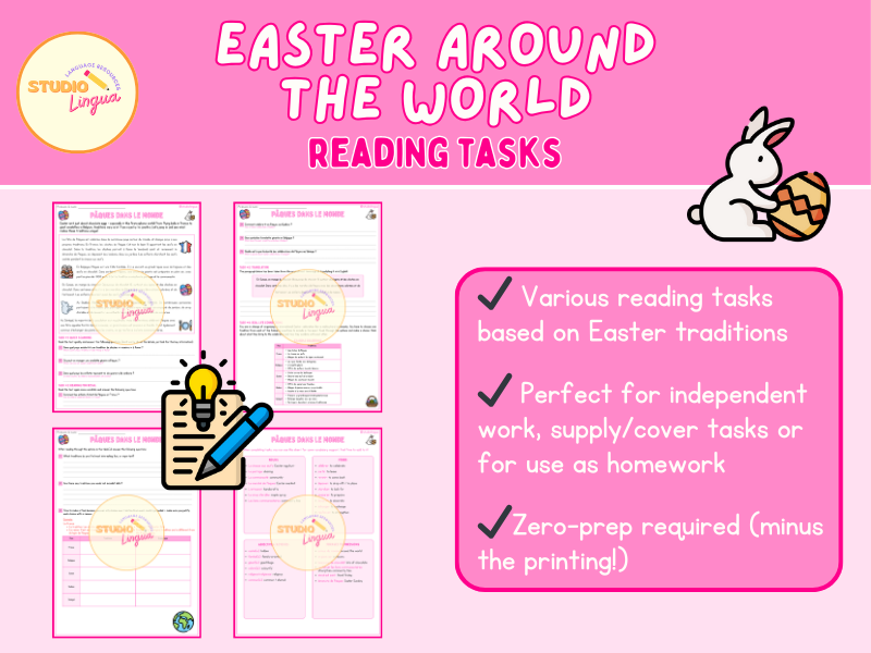 Easter Around The World | French Reading & Cultural Tasks | CEFR B1/2 | KS3/4 | Printable PDF