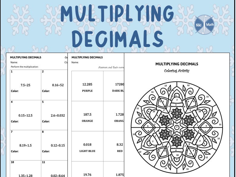 Multiplying Decimals - Coloring Activity/Color by Code