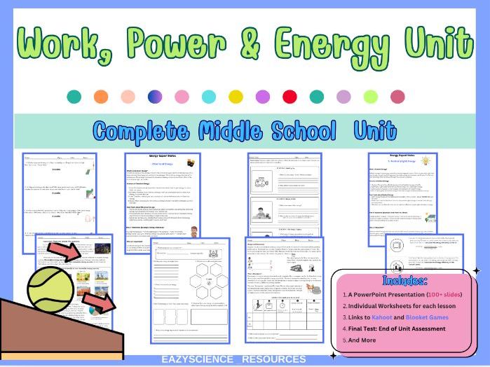 Work, Power and Energy Middle(Junior High) School Unit