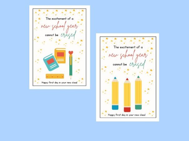 First Day Back at School Note